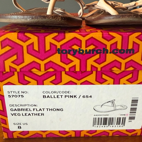 Tory Burch Ballet Pink Gabriel Flat Thong Sandals - Picture 2 of 8